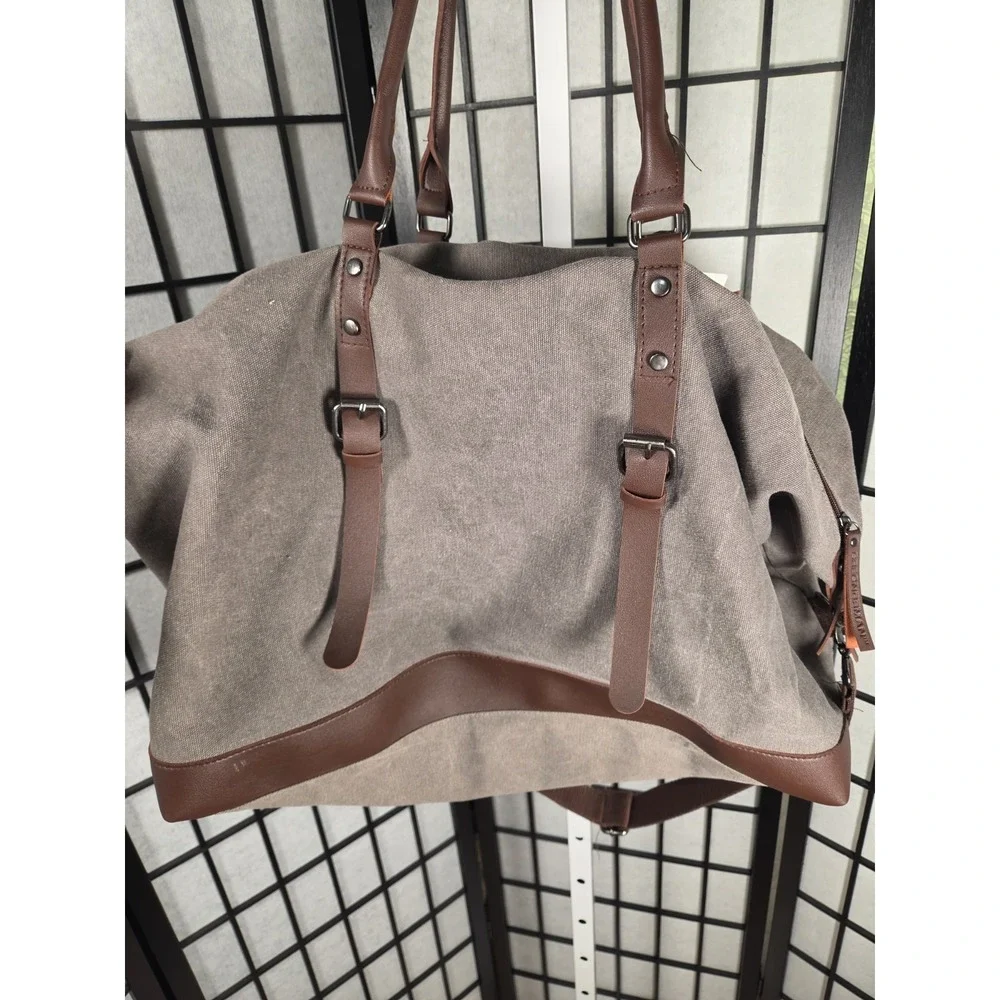 Canvas and Leather Look Duffle Bag - Carry On Greg Norman, Refined Traveler NWT